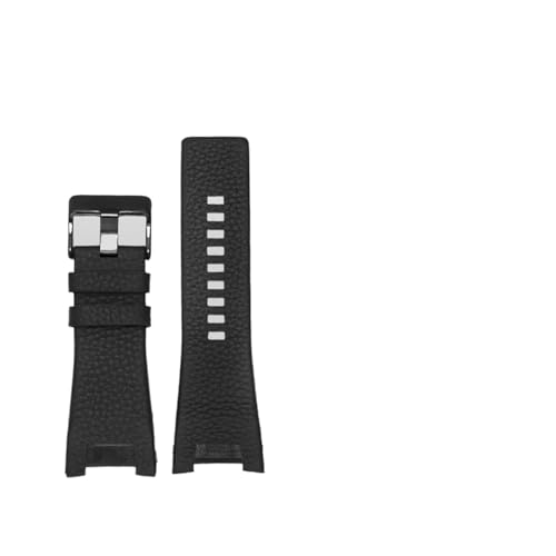 EDVTK35 Kompatibel mit demsel. DZ4246 DZ127. 3b armband 32 * 17mm einfach schwarz dunkelbraun echtes leder aus echtes leder stahlverschluss watchband gurt engagierte männer(B black black) von Generic
