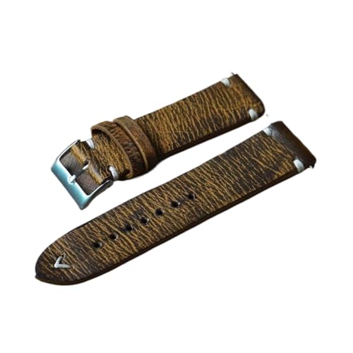 EDVTK35 Leder Uhrenarmband Handmade Vintage Uhrenarmband Nähen Design Armband Kalbslederband Metallschnalle(F,18mm) von Generic