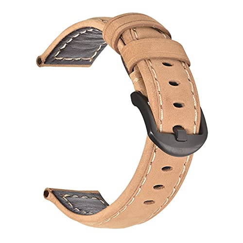 EDVTK35 Mode ölwachs echtes leder uhrband 19mm 20mm 21mm 22mm 23mm 24mm uhr windgurte armbands gürtel braun blau schwarz(Crazy horse brown1-B,23mm) von Generic