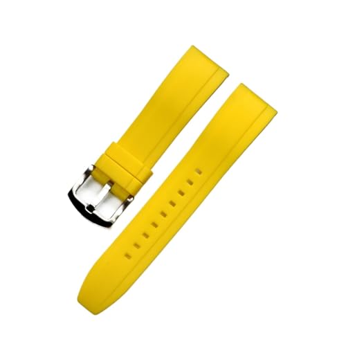 EDVTK35 Quick Release Armbands Qualität Silikon-Gummi-Uhr-Träger 20mm 22mm 24mm wasserdichte tauchen männer Uhren Zubehör(Yellow Silver,24mm) von Generic