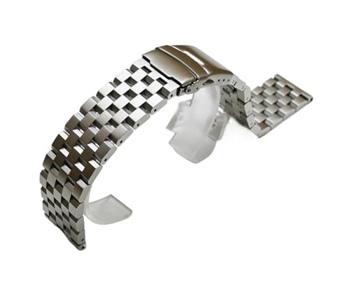 EDVTK35 Uhrenarmband aus gebürstetem Edelstahl, 18 mm/20 mm/22 mm/24 mm/26 mm, Metall-Ersatzarmband for Herren und Damen(Black,18mm) von Generic