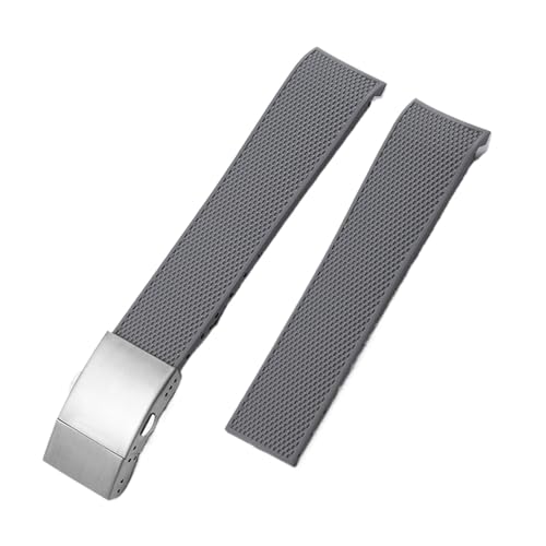 EDVTK35 Uhrenarmband kompatibel mit CONQUEST HYDROCONQUEST Zubehör Herren Wasserdichtes Armband Weiches Gummi Silikon Armband Kette(DarkGray-SilverClasp) von Generic