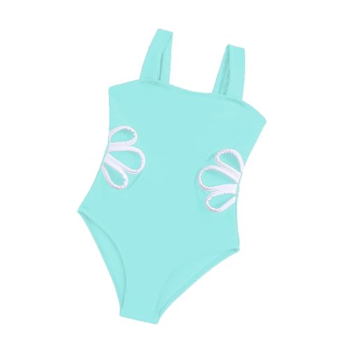 EIN Stück Badeanzug Mädchen Sommer Mode Einfarbig Einteiler Bikini Badeanzüge Mädchen Lässig Strand Sport Bademoden Ärmellos Schwimmanzug für Kinder 7-12 Jahren (Z3B-Mint Green, 9-10 Years) von Generic