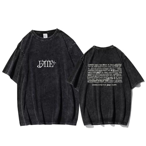 EN Fat-e 2024 TOUR T-Shirt JUNGWON HEESEUNG JAY JAKE SUNGHOON SUNOO NI-KI Männer Frauen T-Shirt(Black-6,M) von Generic