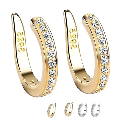 Ear Clips, Pierceless Ear Cuff Cartilage Earrings for Women, Non Piercing Adjustable Thin Chunky Fake Huggie Ear Cuffs,Unisex Ear Clips (Gold*2) von Generic