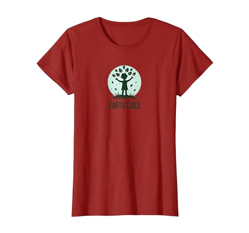 Earth Child Umweltfreundlicher Naturliebhaber T-Shirt, Damen, Cranberry, 3XL von Generic