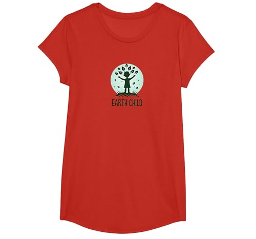Earth Child Umweltfreundlicher Naturliebhaber T-Shirt, Girls, Rot, XS von Generic