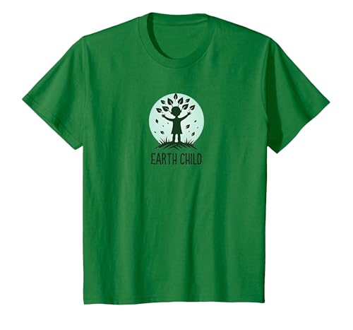 Earth Child Umweltfreundlicher Naturliebhaber T-Shirt, Kinder, Dunkelgrün, 140 von Generic