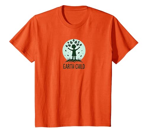 Earth Child Umweltfreundlicher Naturliebhaber T-Shirt, Kinder, Orange, 98 von Generic