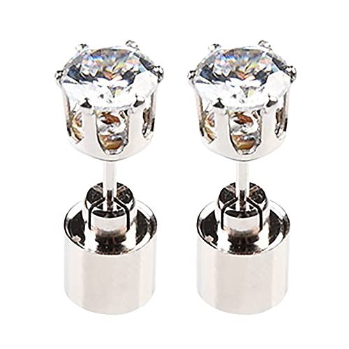 Echt Silber Ohrringe Creolen Up Krone Edelstahl 1 Ohrringe Ear-Diamant-Festival Glow Drop-LED-Anhänger paar Multi-Farben-Licht Ohrringe Basteln Set Kinder (White, One Size) von Generic