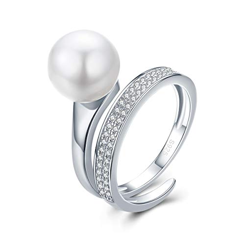 Echte 925 Sterling Silber Elegante Runde Geometrische Fingerringe für Frauen Jahrestag Verlobungsring Schmuck von Generic