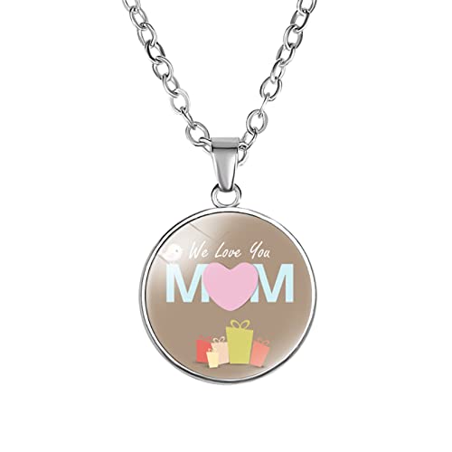 Echte Ketten Damen Neues Zubehör Best MOM Theme Time Gem Single Sided Necklace Simple Women's Choker Anhänger Lehrerin (B, One Size) von Generic