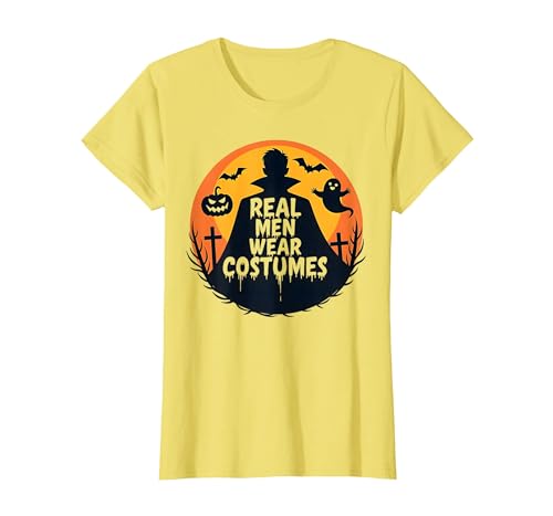 Echte Männer tragen Kostüme: Gruseliger Halloween-Enthusiast T-Shirt, Damen, Gelb, XS Echte Männer tragen Kostüme: Gruseliger Halloween-Enthusiast T-Shirt, Damen, Gelb, XS von Generic