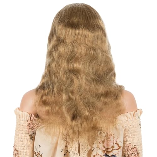 Echthaar-Perücken Für Frauen, Spitze-Perücke, Gewellt, Goldbraun, Blondes Haar, Perücken Mit Spitzenverschluss von Generic