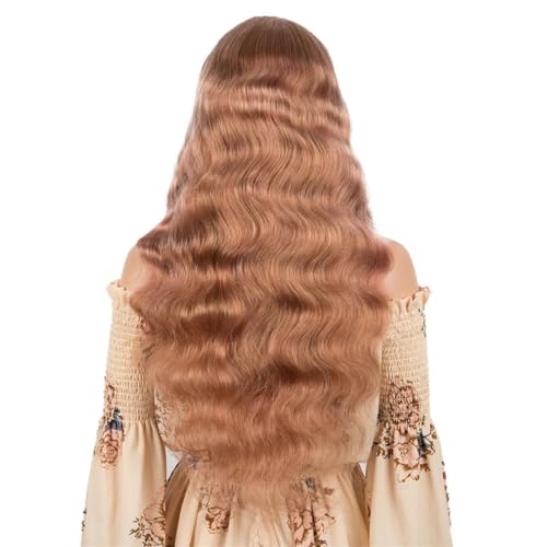 Echthaar-Perücken Für Frauen, Spitze-Perücke, Gewellt, Goldbraun, Blondes Haar, Perücken Mit Spitzenverschluss von Generic