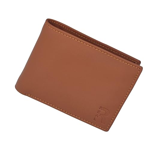 Echtleder-Geldbörsen für Herren – Premium Bifold Herren-Geldbörse mit Ausweisfenster, mehreren Kartenfächern und Klapptasche – perfektes Geschenk für ihn., Braun, Anständig von Generic