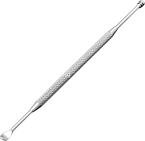 Edelstahl Doppelkopf Spirale Ohr Pick Portable Ohr Cleaningtool Earpick Löffel (Silber) von Generic