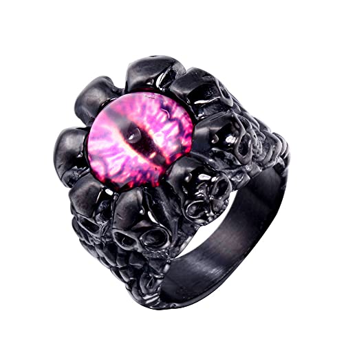 Edelstahl-Ring mit Totenkopf-Motiv und bösem Blick, für Biker, für Männer und Frauen Edelstahl-Ring mit Totenkopf-Motiv und bösem Blick, für Biker, für Männer und Frauen von Generic