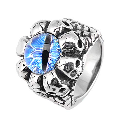 Edelstahl-Ring mit Totenkopf-Motiv und bösem Blick, für Biker, für Männer und Frauen Edelstahl-Ring mit Totenkopf-Motiv und bösem Blick, für Biker, für Männer und Frauen von Generic