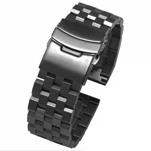 Edelstahl-Uhrenarmbänder 20 22 24 mm Business-Armband Herren- und Damen-Uhrenarmbänder(Black 1,20mm) von Generic
