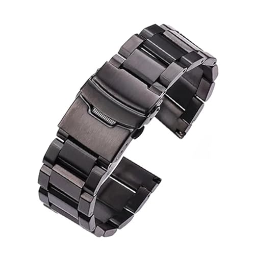 Edelstahl-Uhrenarmbänder 20 22 24 mm Business-Armband Herren- und Damen-Uhrenarmbänder(Black 3,18mm) von Generic