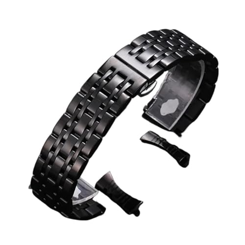 Edelstahl-Uhrenarmband 12 mm 14 mm 16 mm 18 mm 20 mm 22 mm 24 mm 26 mm Armband(Black,14mm) von Generic