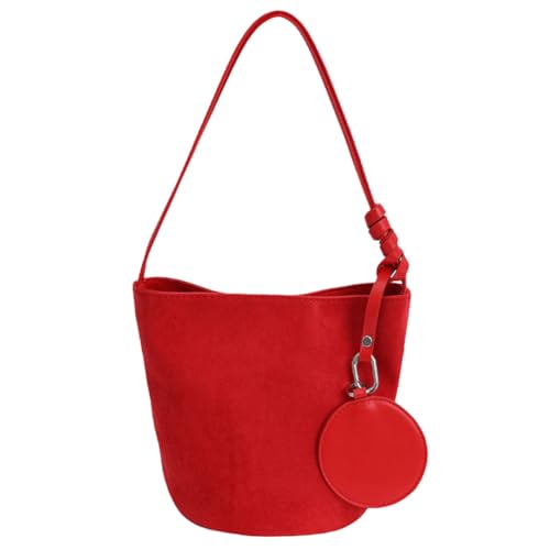 Eimer -Geldbörsen mit Griff mit großer Kapazität Satchel Satchel for Frauen (rot) von Generic