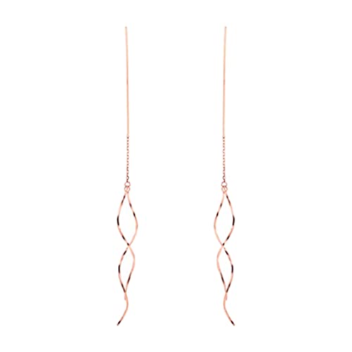 Ein Paar Ohrringe Spirale Lange Draht Ohrringe Quaste durch das Ohr Temperament Ohrringe für Frauen Weihnachtsgeschenk Extra Große Ohrringe, rose gold, Einheitsgröße von Generic