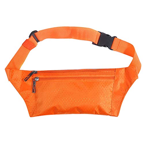 Einfach für Männer und Frauen Freizeit solide wasserdichte Sport Fitness Taillenverpackungen Hüfttaschen (Orange, One Size) von Generic