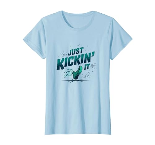 Einfach loslegen: Retro-Sneaker Splash T-Shirt, Damen, Himmelblau, S von Generic