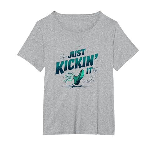 Einfach loslegen: Retro-Sneaker Splash T-Shirt, Damen Große Größen, Grau Meliert, 3X von Generic