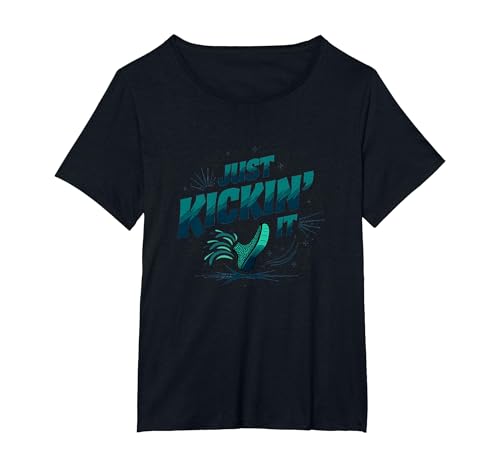 Einfach loslegen: Retro-Sneaker Splash T-Shirt, Damen Große Größen, Schwarz, 3X von Generic