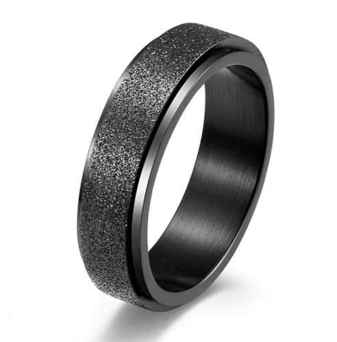Einfache, matte, drehbare Herren- und Damenringe, 6 mm matte, drehbare Edelstahlringe Einfache, matte, drehbare Herren- und Damenringe, 6 mm matte, drehbare Edelstahlringe von Generic
