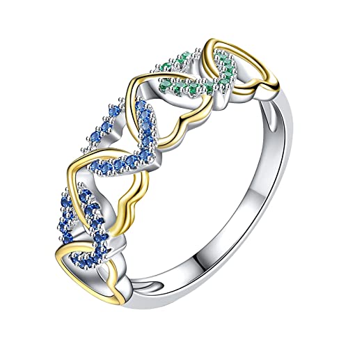 Einfache, stilvolle und exquisite Design-Ringe sind geeignet für verschiedene Anlässe. Ring-Mädchen-Kostüm, blau, 9号 von Generic