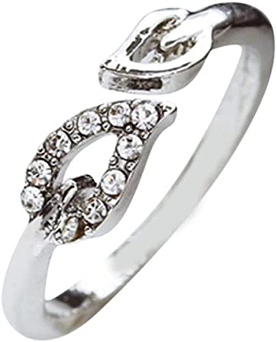 Einfache Blätter Ring Zirkon Öffnungsring Verstellbarer Fingerring für Frauen Mädchen Hochzeitsschmuck Professionell und attraktiv von Generic