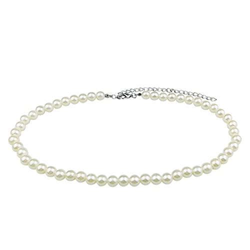 Einfache Imitationsperlenkette Für Damen, 8 Mm Perlen-Schlüsselbeinkettenschmuck von Generic