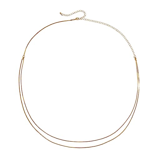 Einfache Kette Körperkette Doppelte Taillenkette Körperkette für die Taille Sexy Bikini geschichtete Taillenkette für Frauen Stolz Halskette (Gold, One Size) von Generic