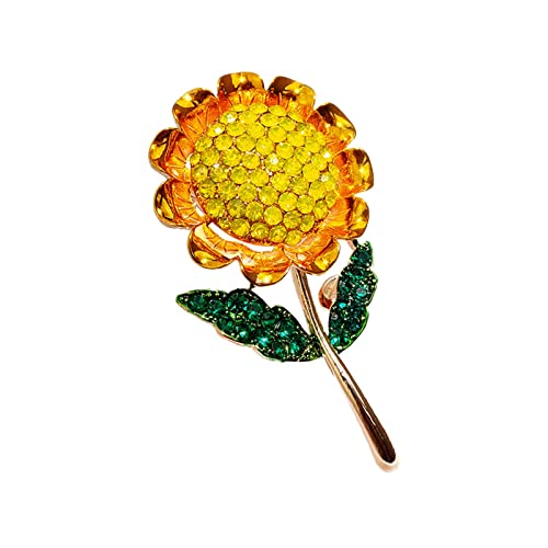 Einfache Öltropfen Emaille Legierung Sonnenblume Brosche Mode Anzug Kragen Pin Zubehör Corsage Abzeichen Männer Frauen Blazer Brosche Schmuck 1 Stück Broschen Stecker (Orange, One Size) von Generic