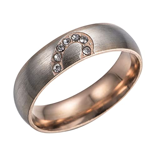 Einfacher Titan-Stahl-Ring, Damen-Ring, Cartoon-Design, niedlicher Schmuck, Ring, verschiedene Packungen, gold, 7 von Generic