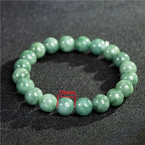 Einfaches Herrenarmband mit natürlichen grünen, runden 10-mm-Perlen von Generic