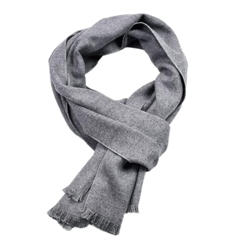 Einfarbiger Kaschmir-Schal, Winter, warm, Halstuch, Pashmina-Schal für Herren, Schals, hellgrau, One size von Generic