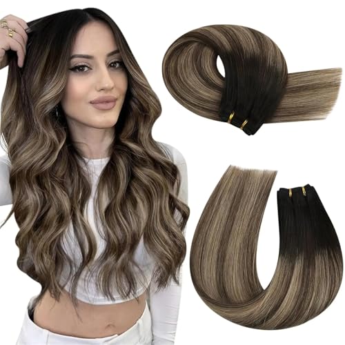Einnähbare Haar-Extensions Weave-Haarbündel Aus ll Hergestelltem Remy-Haar 100 Gramm Doppelte Schussfäden Weiches Glattes Echthaar Schuss von Generic