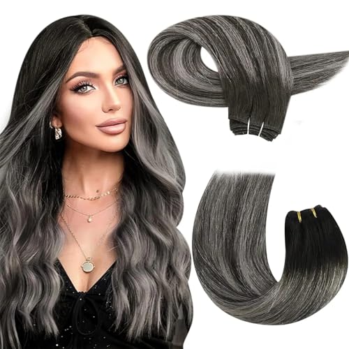 Einnähbare Haar-Extensions Weave-Haarbündel Aus ll Hergestelltem Remy-Haar 100 Gramm Doppelte Schussfäden Weiches Glattes Echthaar Schuss von Generic