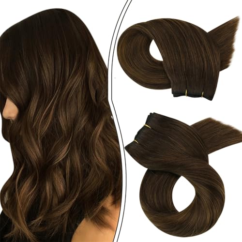 Einnähbare Haar-Extensions Weave-Haarbündel Aus ll Hergestelltem Remy-Haar 100 Gramm Doppelte Schussfäden Weiches Glattes Echthaar Schuss von Generic