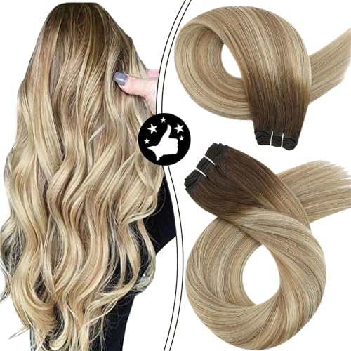 Einnähbare Haar-Extensions Weave-Haarbündel Aus ll Hergestelltem Remy-Haar 100 Gramm Doppelte Schussfäden Weiches Glattes Echthaar Schuss von Generic
