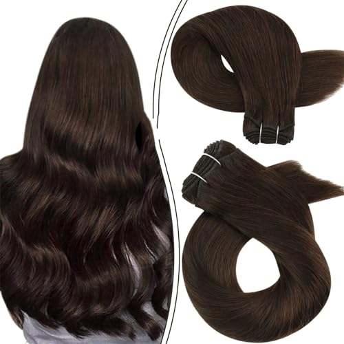 Einnähbare Haar-Extensions Weave-Haarbündel Aus ll Hergestelltem Remy-Haar 100 Gramm Doppelte Schussfäden Weiches Glattes Echthaar Schuss von Generic