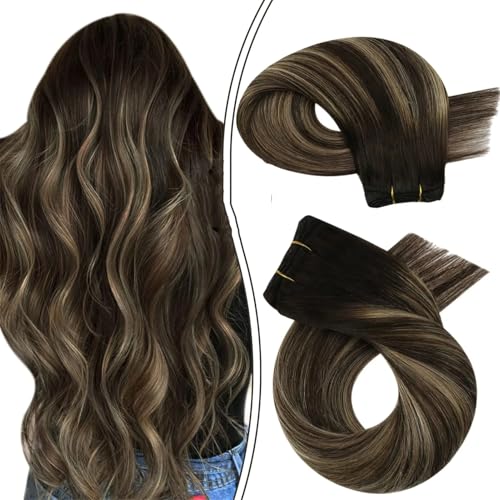 Einnähbare Haar-Extensions Weave-Haarbündel Aus ll Hergestelltem Remy-Haar 100 Gramm Doppelte Schussfäden Weiches Glattes Echthaar Schuss von Generic