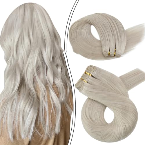 Einnähbare Haar-Extensions Weave-Haarbündel Aus ll Hergestelltem Remy-Haar 100 Gramm Doppelte Schussfäden Weiches Glattes Echthaar Schuss von Generic