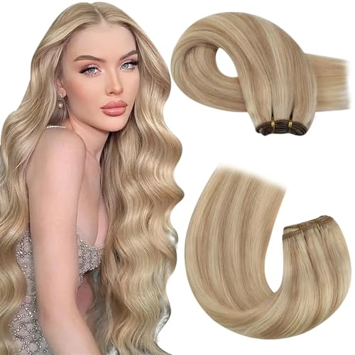 Einnähbare Haar-Extensions Weave-Haarbündel Aus ll Hergestelltem Remy-Haar 100 Gramm Doppelte Schussfäden Weiches Glattes Echthaar Schuss von Generic