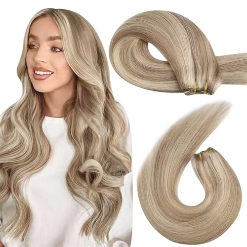 Einnähbare Haar-Extensions Weave-Haarbündel Aus ll Hergestelltem Remy-Haar 100 Gramm Doppelte Schussfäden Weiches Glattes Echthaar Schuss von Generic